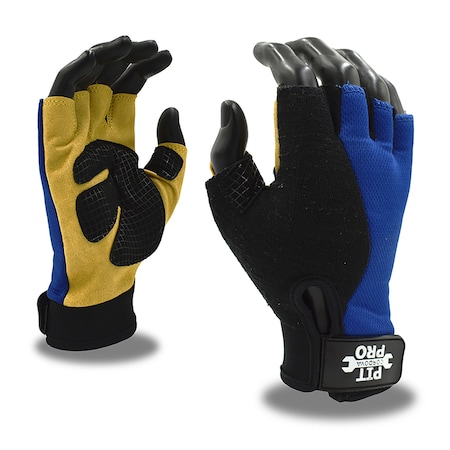 Cordova PIT PRO ACTIVITY GLOVE, SYNTHETIC LEATHER PALM, GEL FOAM PAD, BLUE/BLACK SPANDEX BACK - LARGE, 12PK 77771